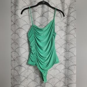 21 Saints Pretty Green Ruched Bodysuit Size XL